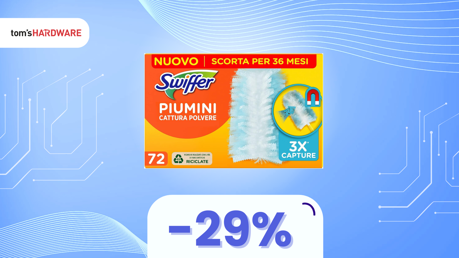 Immagine di 72 piumini Swiffer Duster Catturapolvere a soli 29€! Casa pulita in 1 minuto!