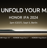 Come seguire l'evento Honor a IFA 2024: tutte le novità in diretta streaming