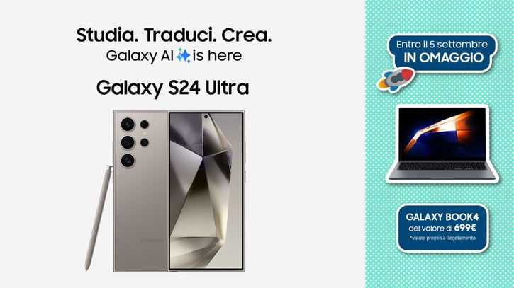 Immagine di IN SCADENZA! Acquista Galaxy S24 Ultra, in regalo un Galaxy Book4