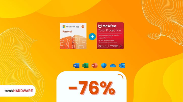 Immagine di Microsoft 365 e McAfee Total Protection a soli 38€! Dimentica i 158,95€