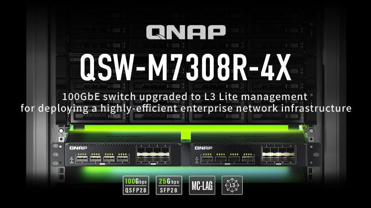 Immagine di QNAP aggiorna lo switch 100GbE con gestione L3 Lite