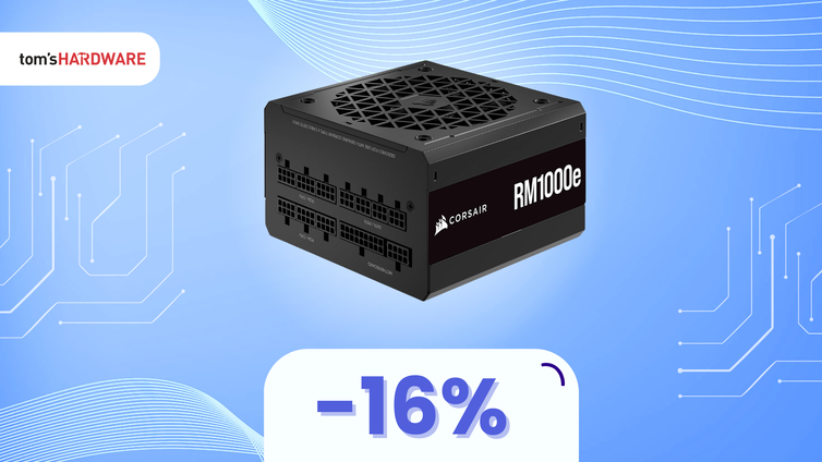 Immagine di Mai visto un risparmio così: alimentatore modulare Corsair RM1000e scontato del 16%