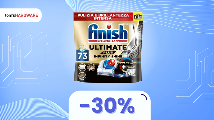 Immagine di Finish Ultimate PLUS Infinity Shine: Risparmio del 30% solo su Amazon!