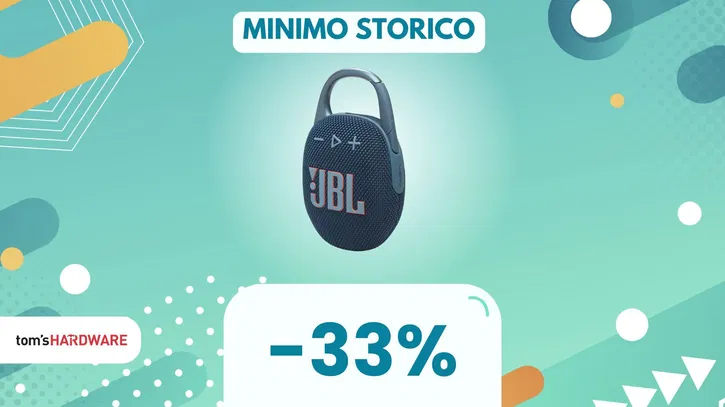 Immagine di Audio potente ovunque con JBL Clip 5, ed è INDISTRUTTIBILE! (-33%)