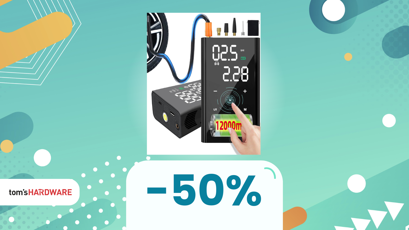 Immagine di Super sconto sul compressore portatile yanace da 12000mAh (-50%)