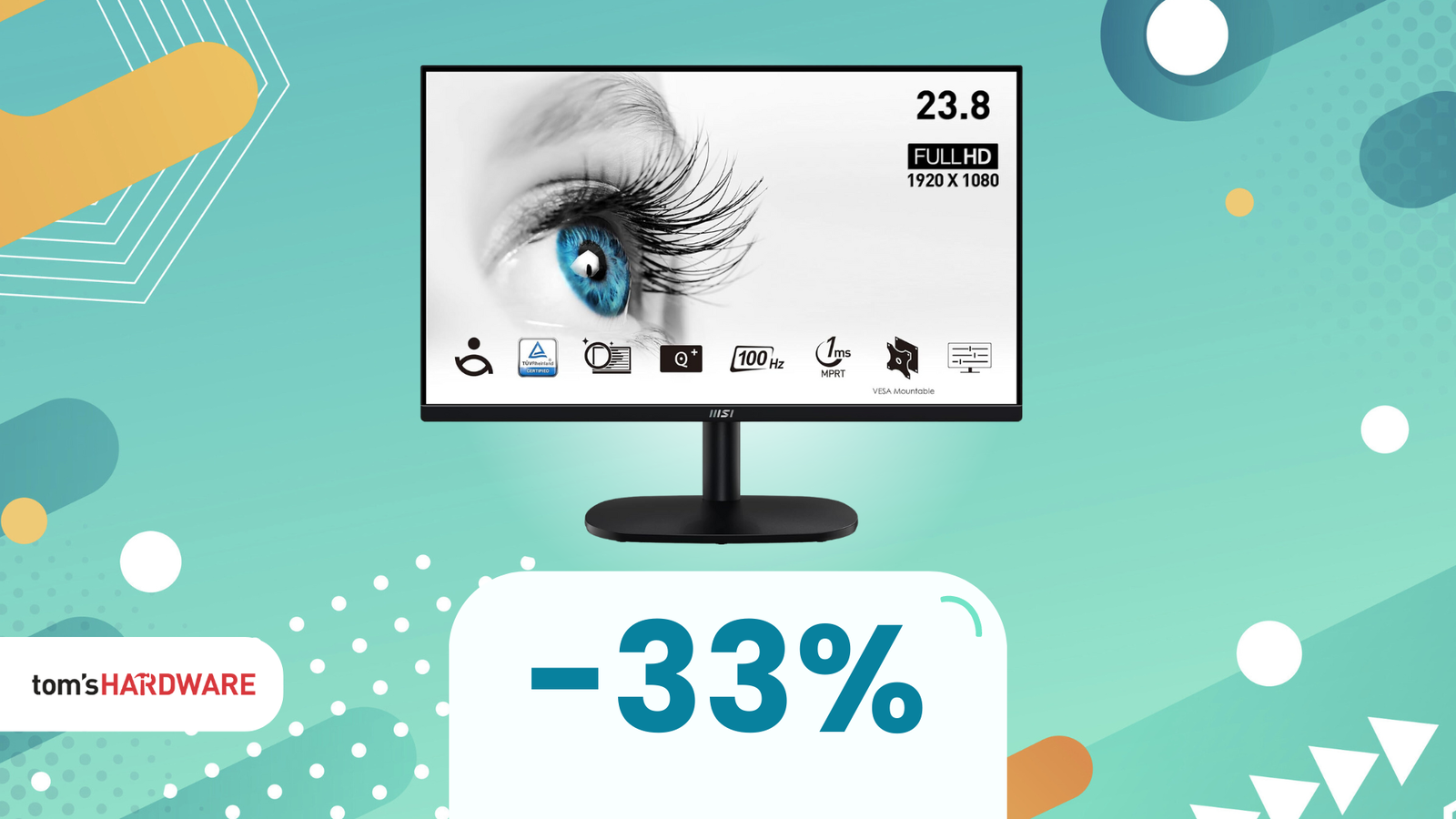 Immagine di Lavorate al meglio al PC col Monitor MSI PRO da 23,8" a soli 80€!