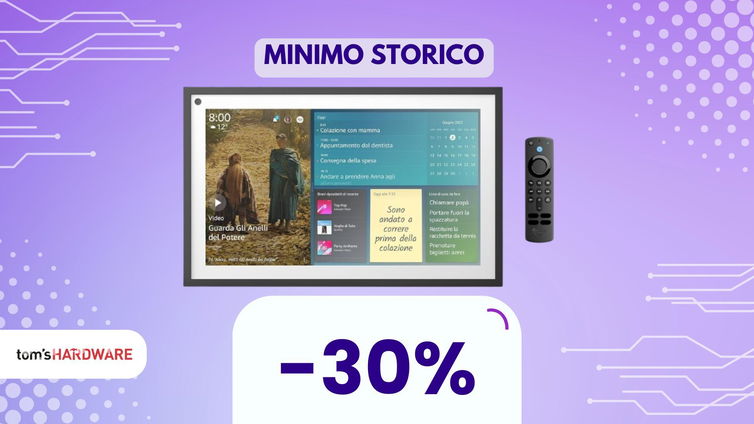 Immagine di Risparmia il 30% sul più grande Echo Show. Ideale anche per film