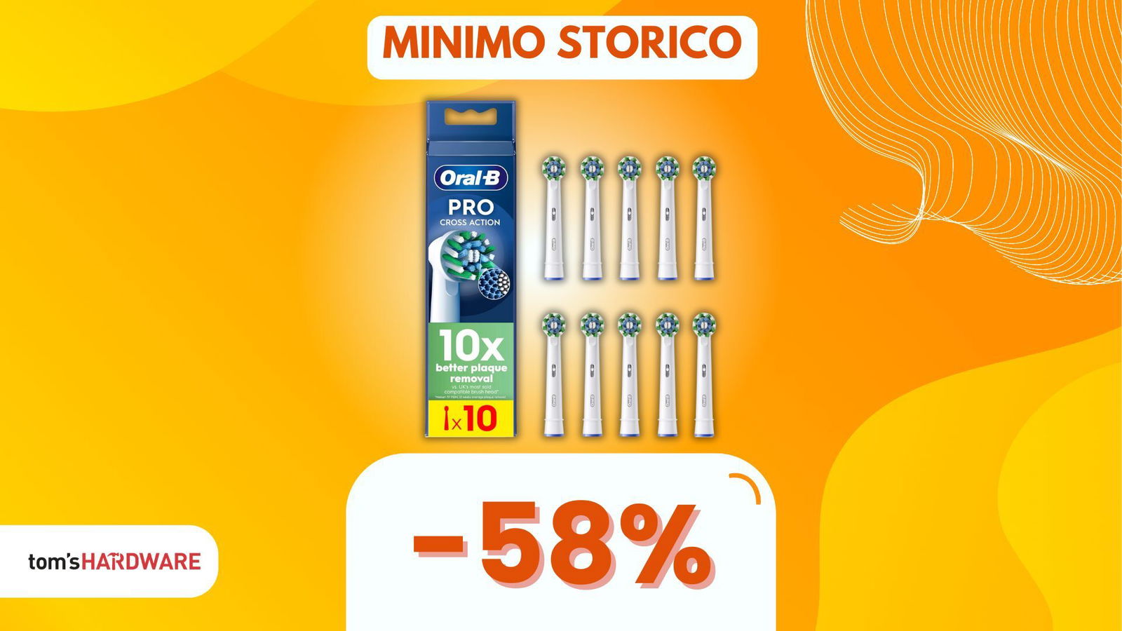 Immagine di Il vostro dentista approverebbe: 10 testine di ricambio Oral-B Cross Action a meno di METÀ PREZZO! (-58%)