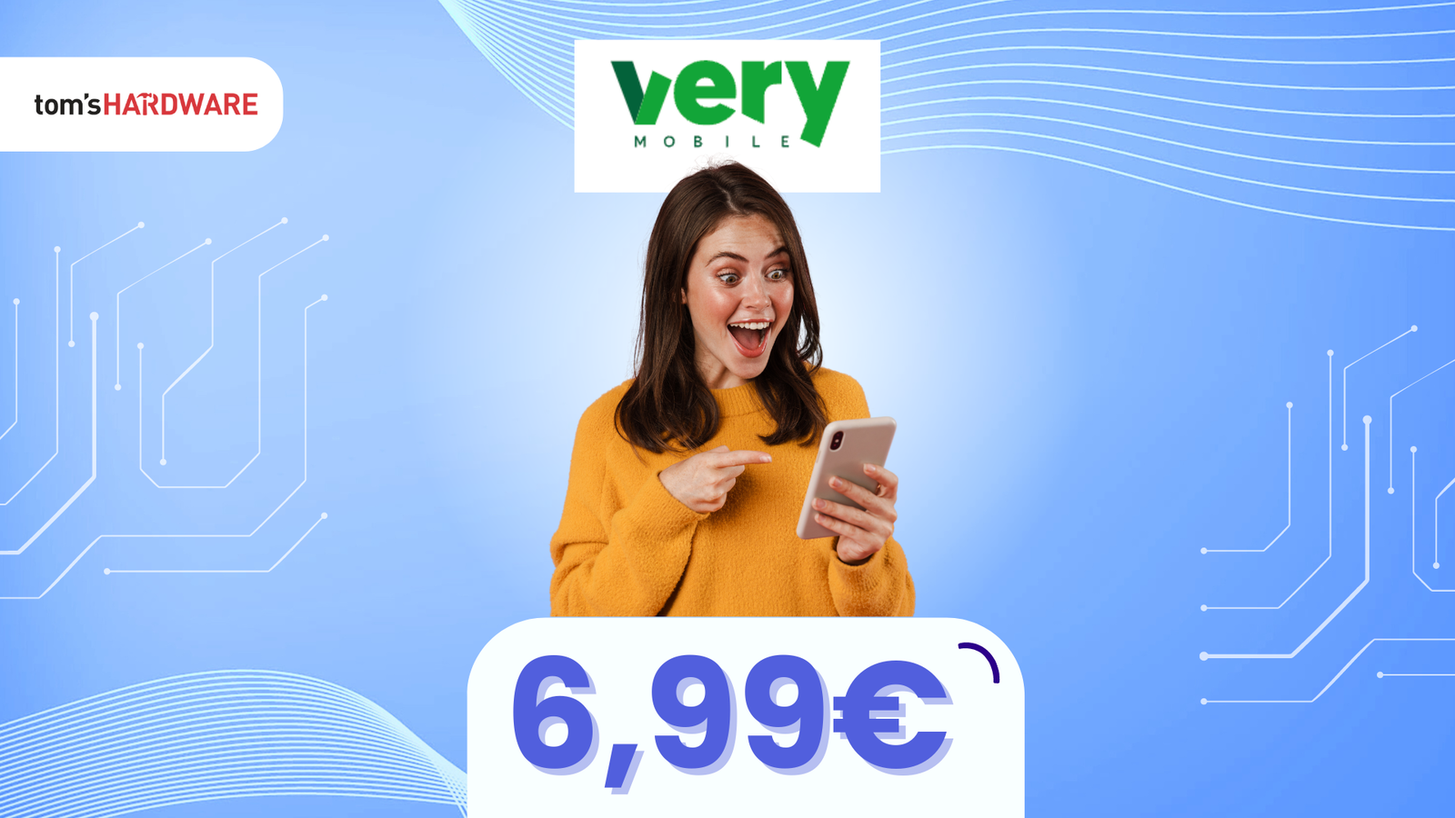 Immagine di Con soli 6,99€ al mese ti assicuri ben 200GB, SMS e minuti illimitati, solo con Very Mobile