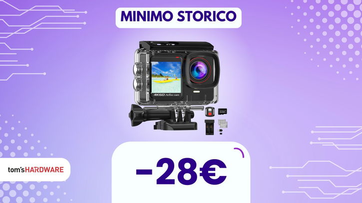 Immagine di DOPPIO SCONTO su questa action cam 4K/60FPS: vi segue anche sott'acqua!