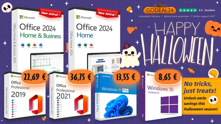 Immagine di Windows 11 e Office a partire da soli 10€, fino al 62% di sconto durante gli Halloween Sale