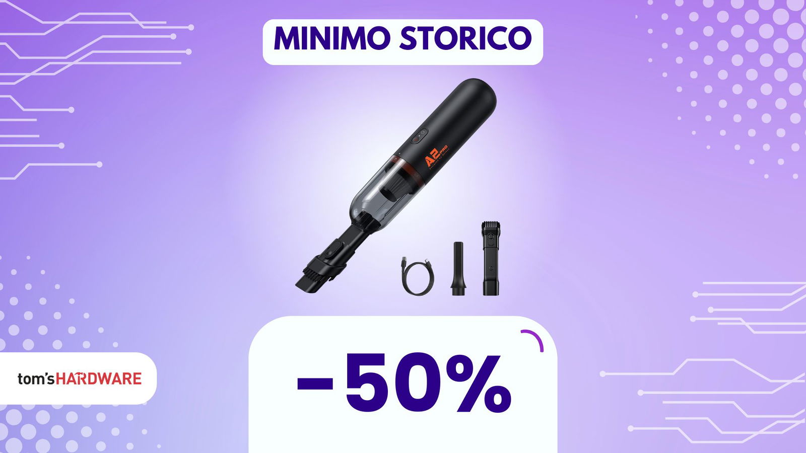 Immagine di A questo COMODISSIMO mini aspirapolvere portatile mancava solo uno SCONTO DEL 50%!