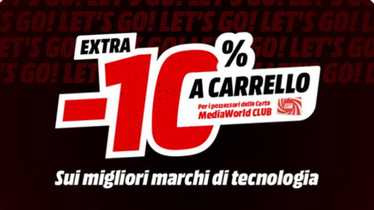 Immagine di Mediaworld: ultimo giorno per approfittare dell'extra sconto del 10% sul carrello!