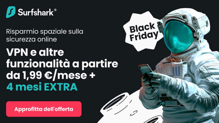 Immagine di Surfshark rivoluziona il Black Friday: sconti fino all'87% e mesi gratis