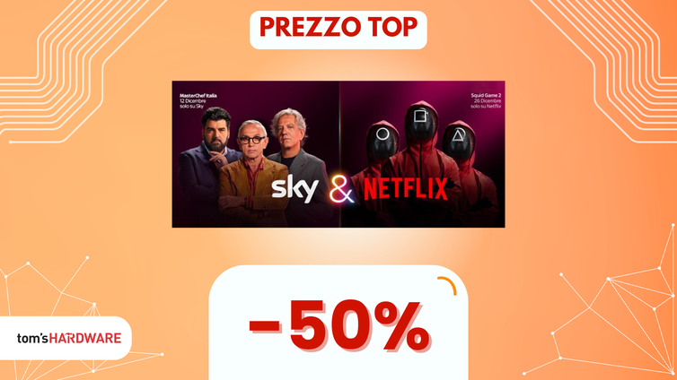 Immagine di Black Friday Sky: risparmia fino al 50% su tutti i pacchetti, da Netflix allo sport