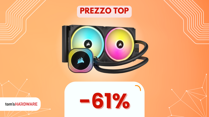 Immagine di Raffredda al TOP la tua CPU con questo AIO Corsair, oggi a MENO DI META' PREZZO! -61%