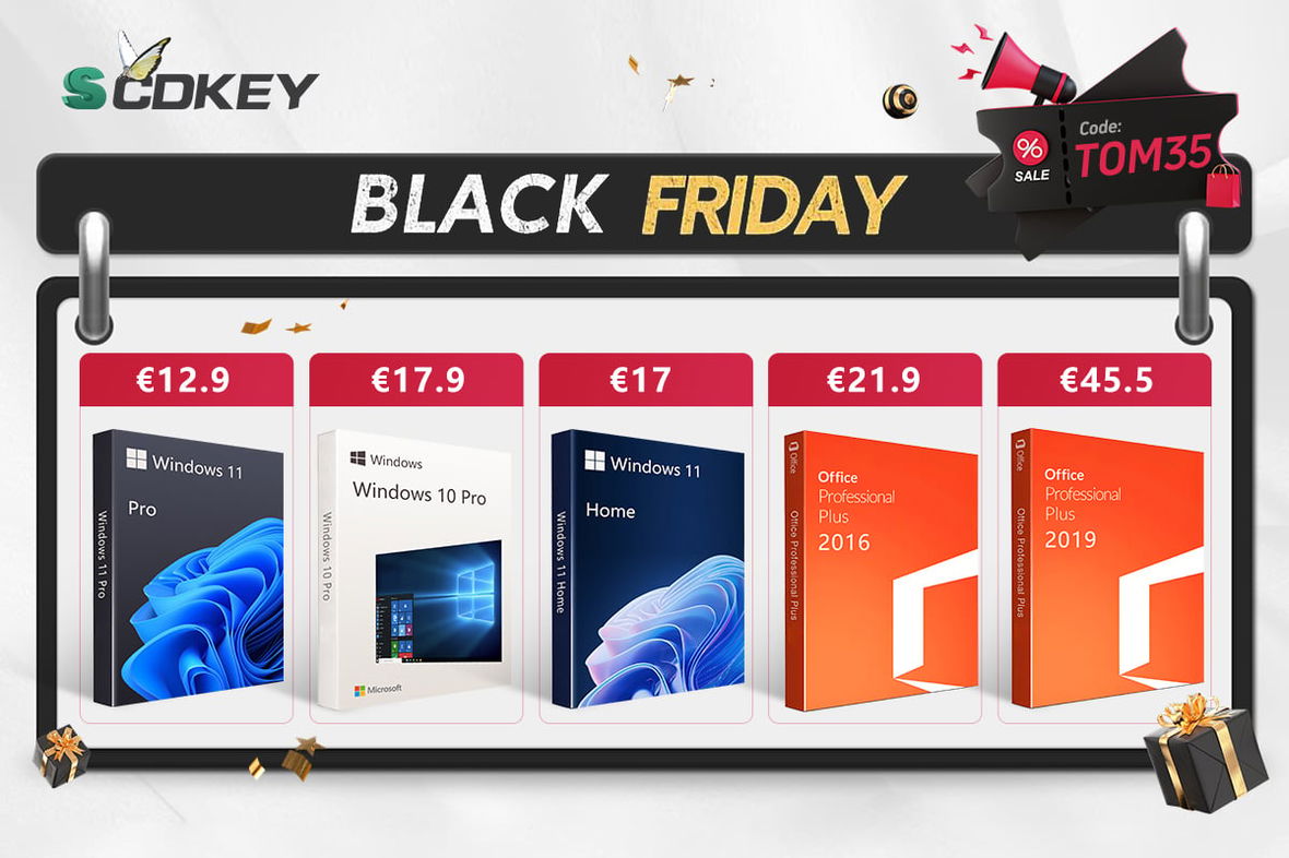 Solo 12€ per una key di Windows a vita e 21€ per Office grazie al Black Friday di SCDkey!