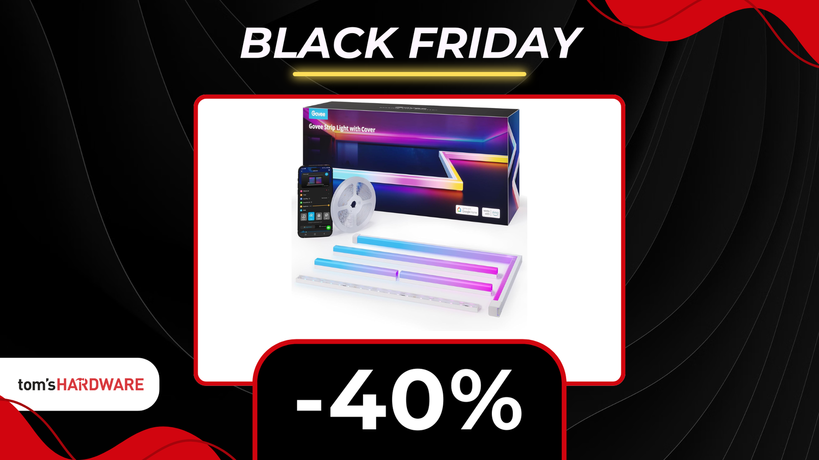 Immagine di Sconto da Black Friday: Govee Striscia LED RGBIC 5M a un prezzo SHOCK! (-40%)