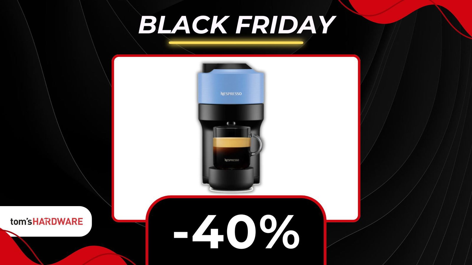 Immagine di Il Black Friday di Nespresso è qui: macchine vertuo a -40% e 60 capsule in REGALO!