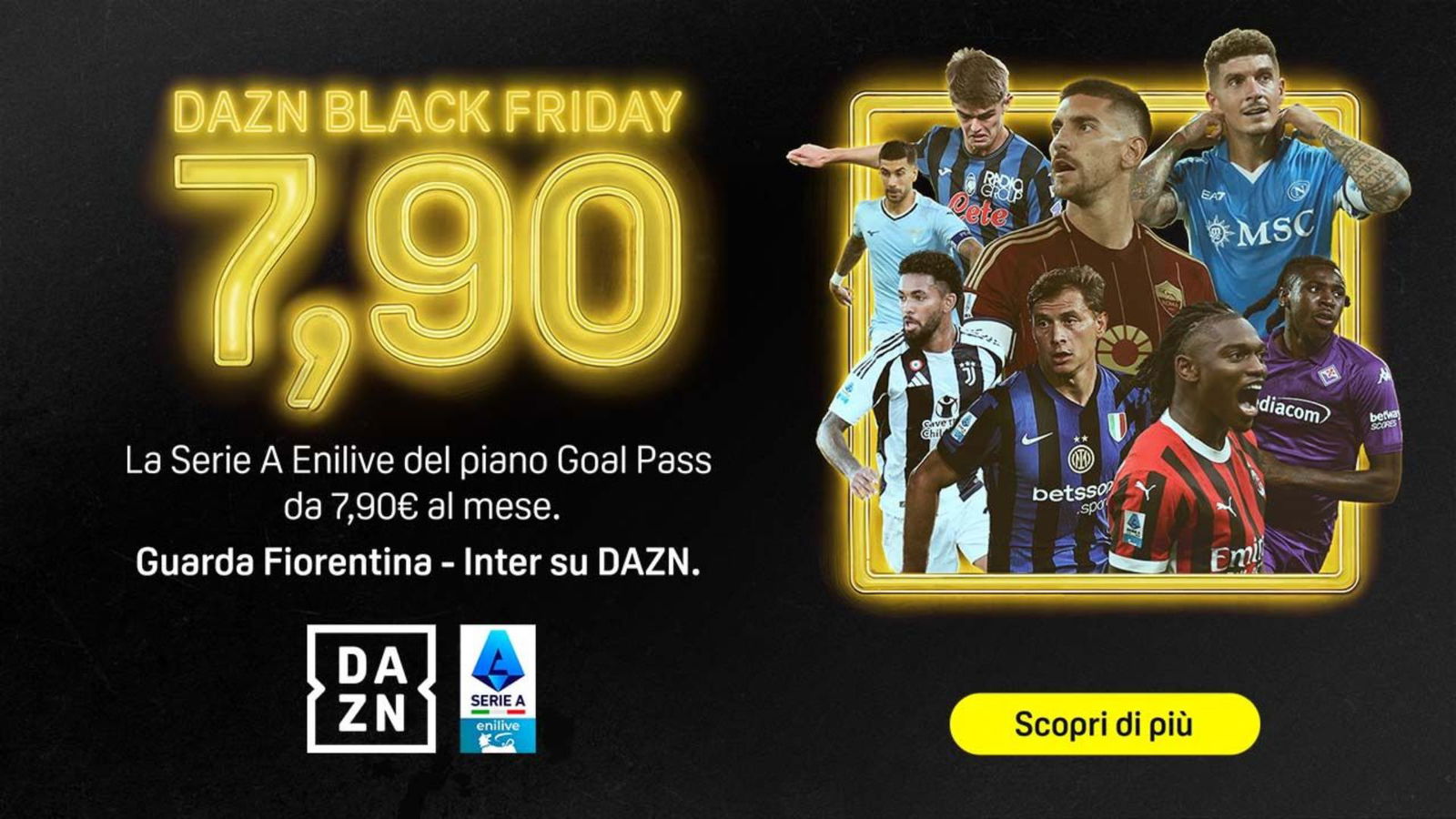 Immagine di Black Friday DAZN: si parte da 5,90€ e tutti i piani sono scontati!