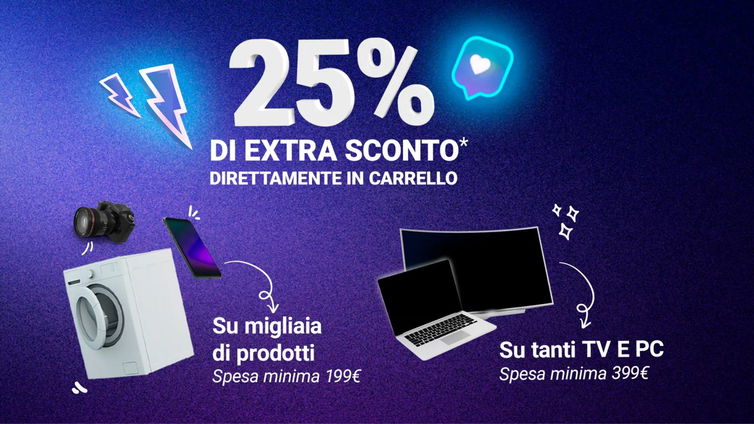 Immagine di GRAN FINALE Unieuro! 25% di extra sconto se spendi almeno 199€