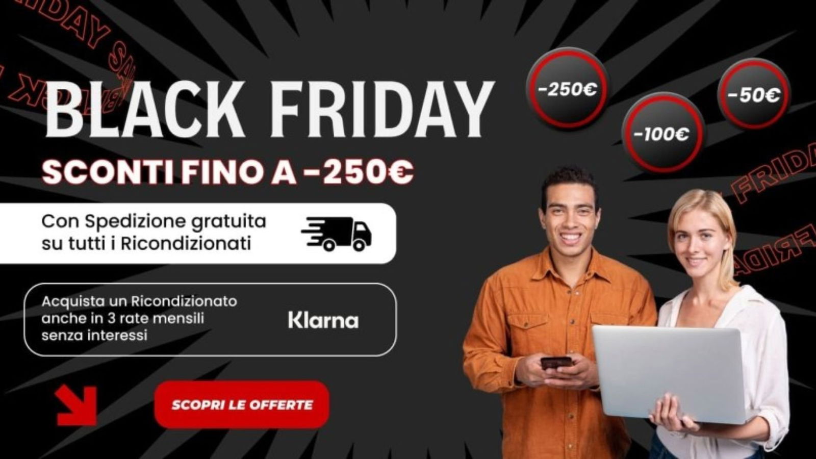 Immagine di Black Friday sui ricondizionati Apple. Con TrenDevice, puoi vincerne uno a 1€