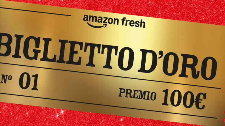 Immagine di Trova il biglietto d'oro e vinci 100€ al giorno con Amazon Fresh!