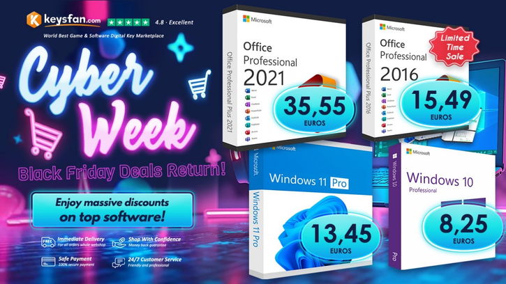 Immagine di Cyber Week: Office e Windows 11 a partire da 10€