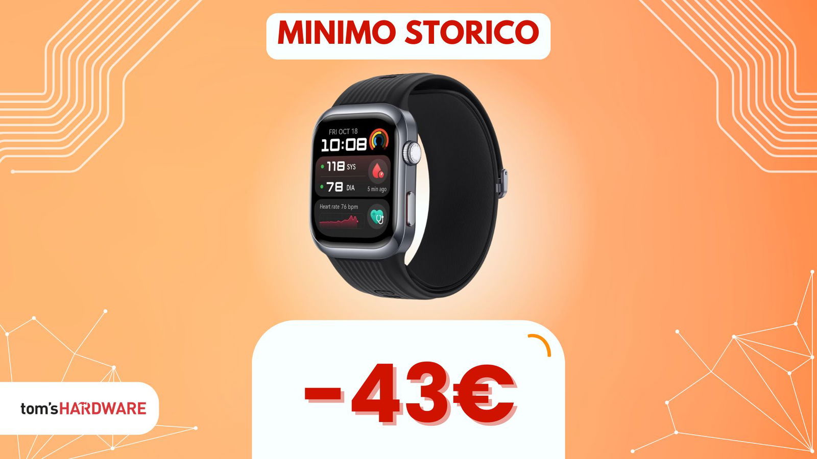 Immagine di Questo smartwatch al MINIMO STORICO si prende cura di te: dagli ECG alla pressione!