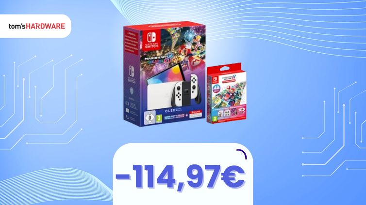 Immagine di Nintendo Switch OLED + Mario Kart 8 Deluxe: il regalo definitivo per i veri gamer, ora IN SCONTO!