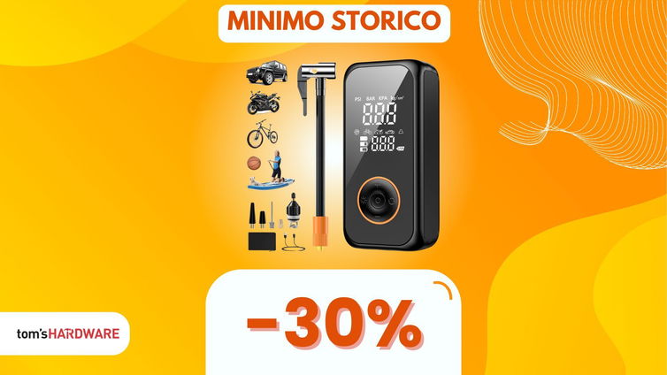 Immagine di A questo mini compressore d'aria portatile mancava solo un COUPON, oggi risparmi il 30%!