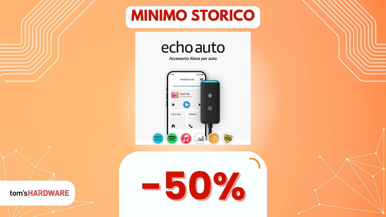 Immagine di Echo Auto è tornato al MINIMO STORICO: porta Alexa sempre con te!