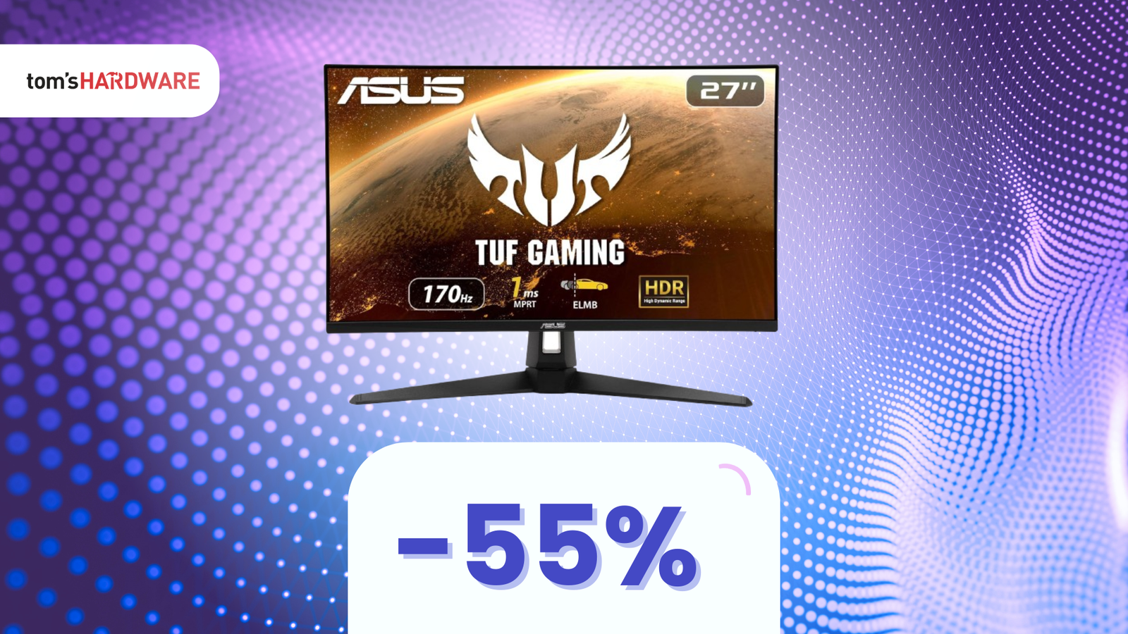 Immagine di Migliora la tua postazione con questo eccellente monitor gaming ASUS, oggi a META' PREZZO! - 55%