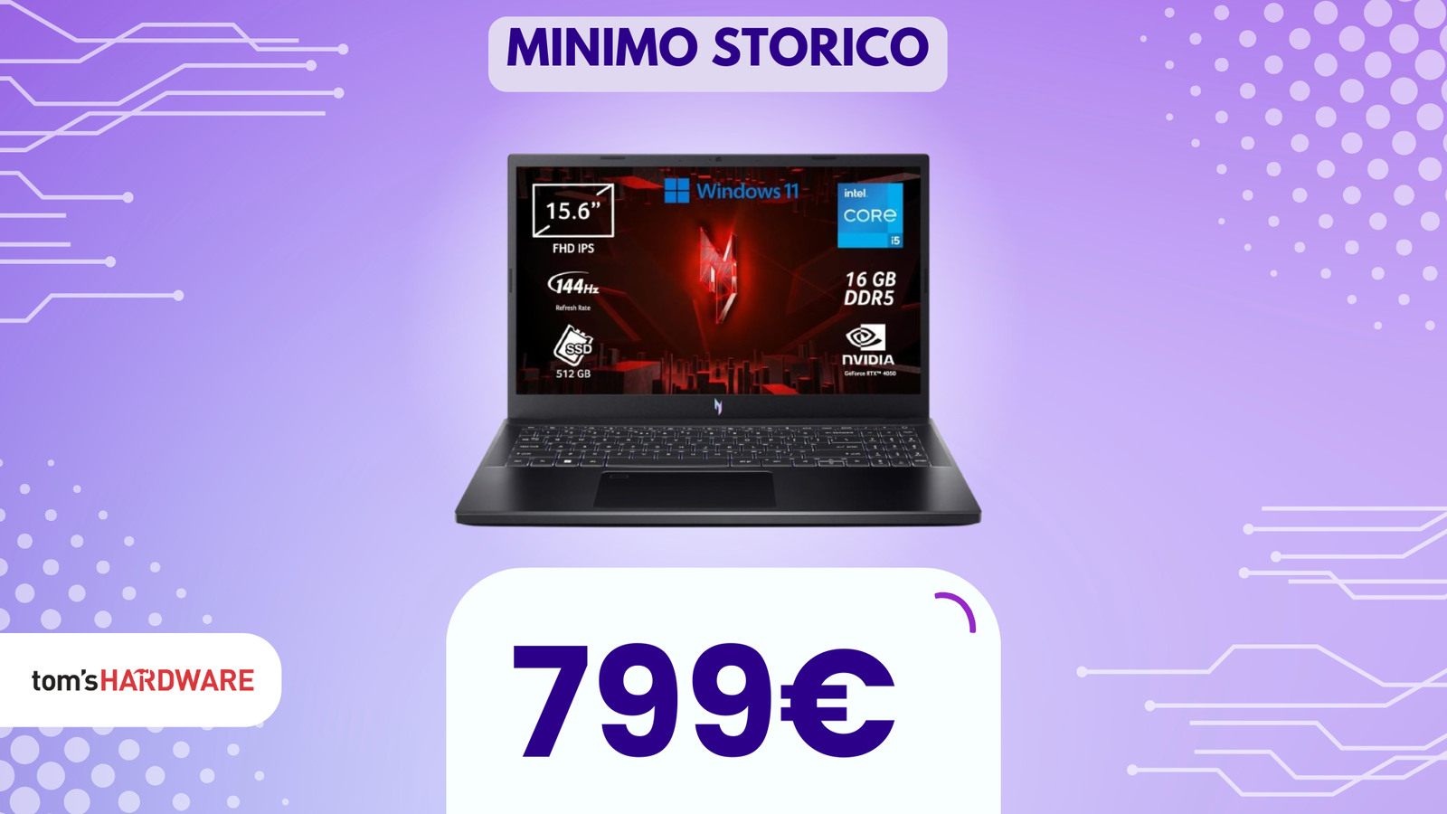 Immagine di PREZZO IMPERDIBILE su questo notebbok gaming Acer con RTX 4050! Lo paghi MENO DI 800€!