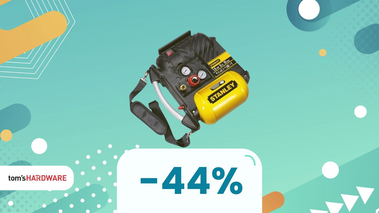 Immagine di Sconto 44% sul compressore Stanley per gonfiare e controllare i pneumatici