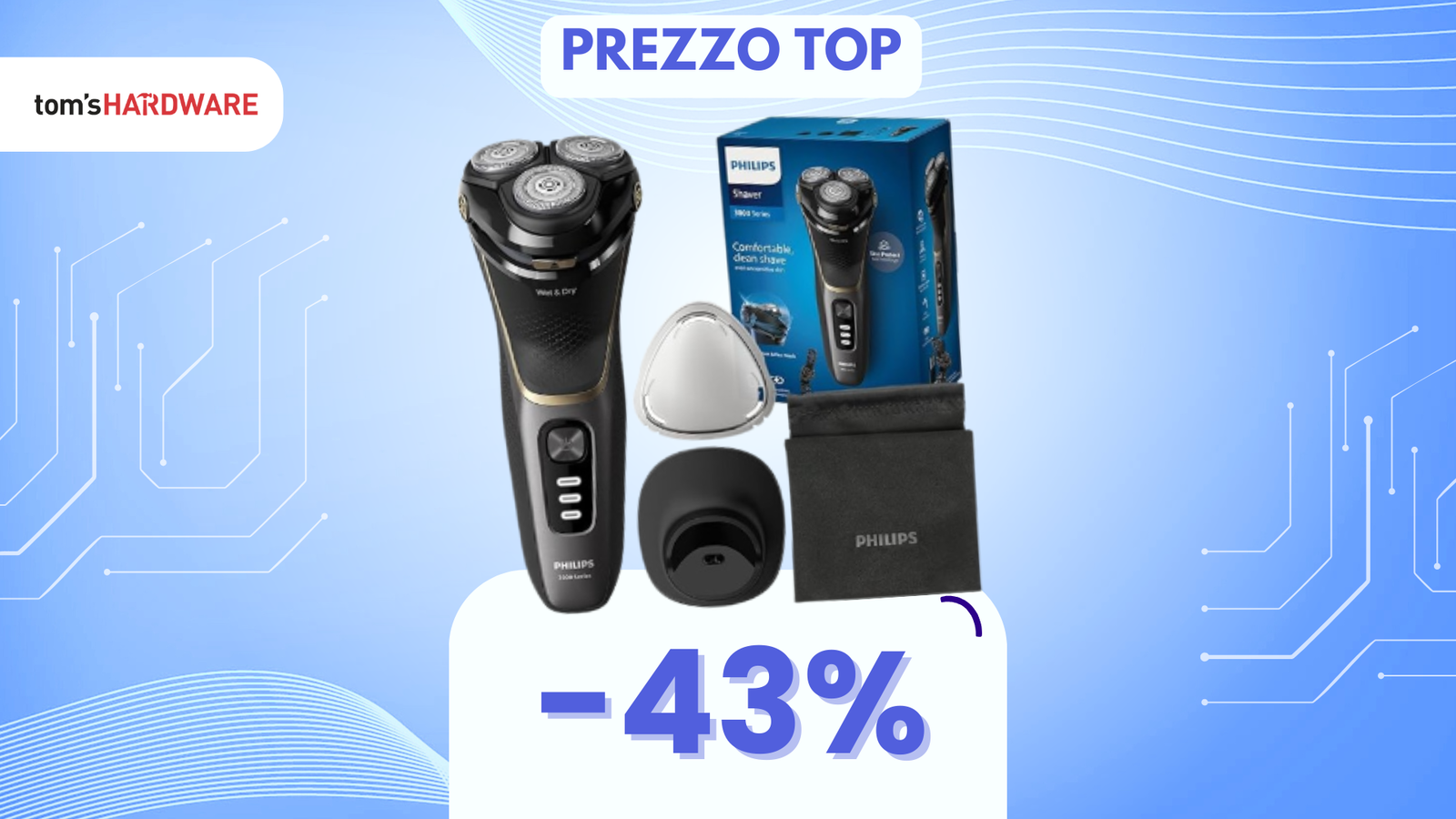 Immagine di Philips Serie 3000 a soli 60€: radersi è una questione di stile!