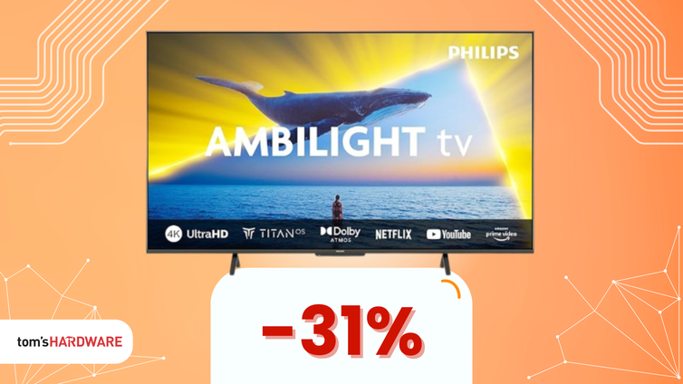 Immagine di ESCLUSIVA Amazon: smart TV Philips Ambilight 65’’ a soli 480€!