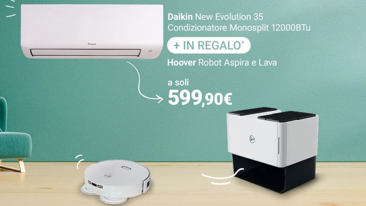 Immagine di Un robot aspirapolvere da 600€ gratis acquistando un nuovo climatizzatore. Ecco come fare