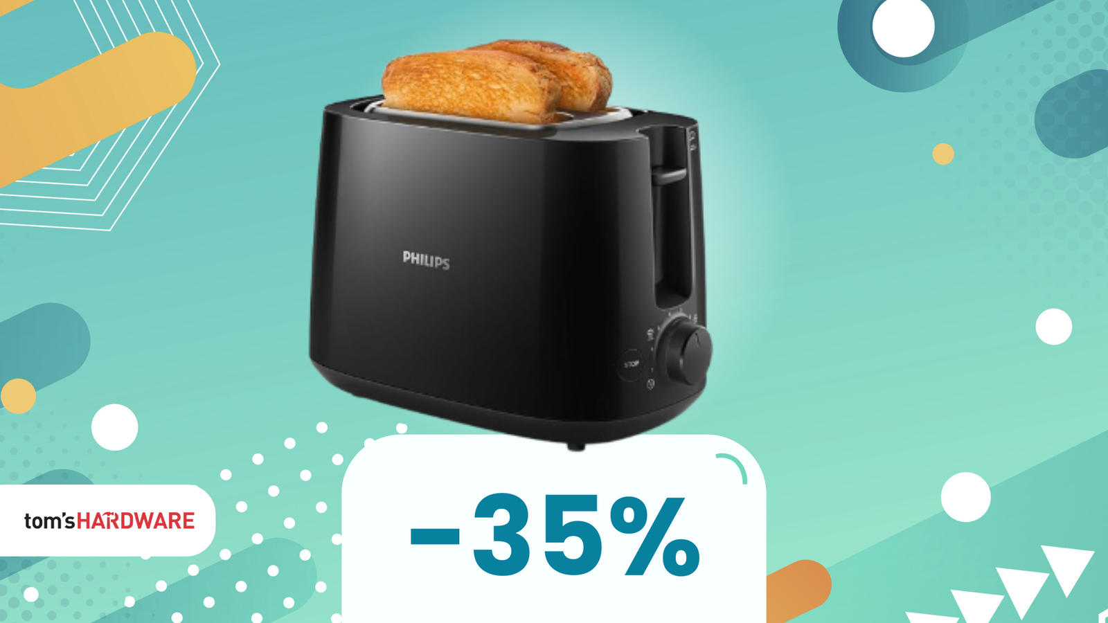 Immagine di Tostapane Philips a 24€: 8 livelli di croccantezza per toast perfetti!