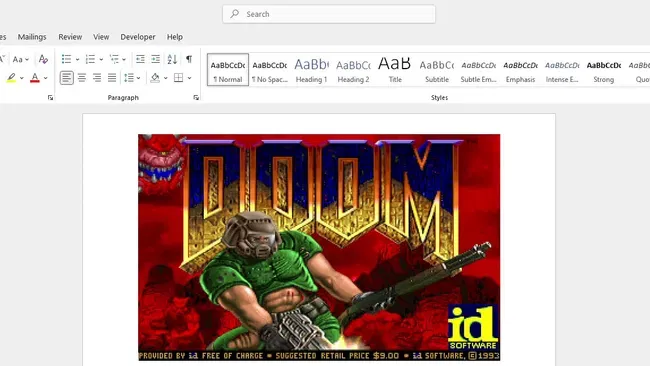 Immagine di Doom, dopo il PDF, ora è giocabile anche in un documento Word