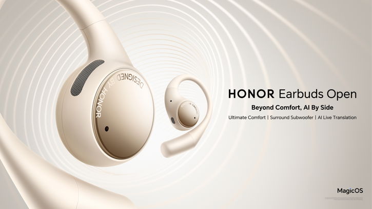 Immagine di Honor lancia gli Earbuds Open, auricolari open-ear con traduzione in tempo reale e cancellazione del rumore