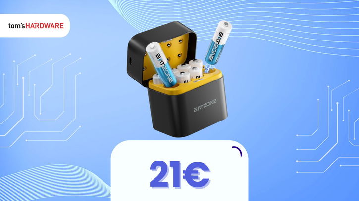 Immagine di Offerta del giorno: 8 batterie ricaricabili e caricatore per circa 20€