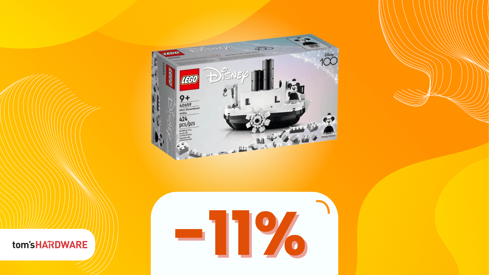 Immagine di Celebra il 100° anniversario Disney con il set LEGO Mini Steamboat Willie, oggi in OFFERTA!