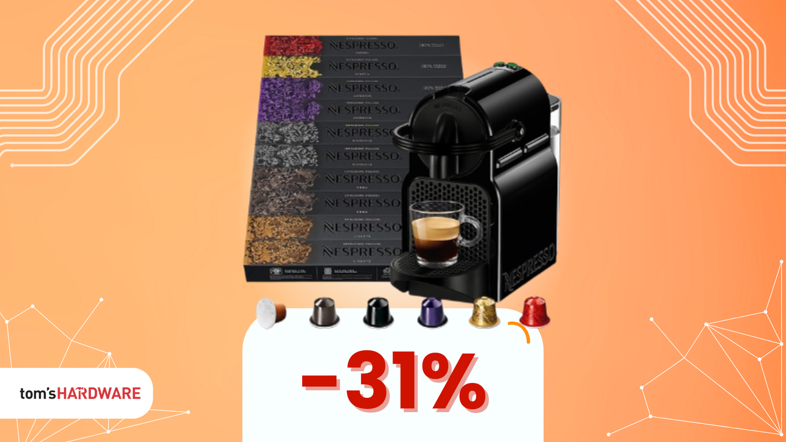 Immagine di Nespresso Inissia con 100 capsule di caffè a soli 100€!