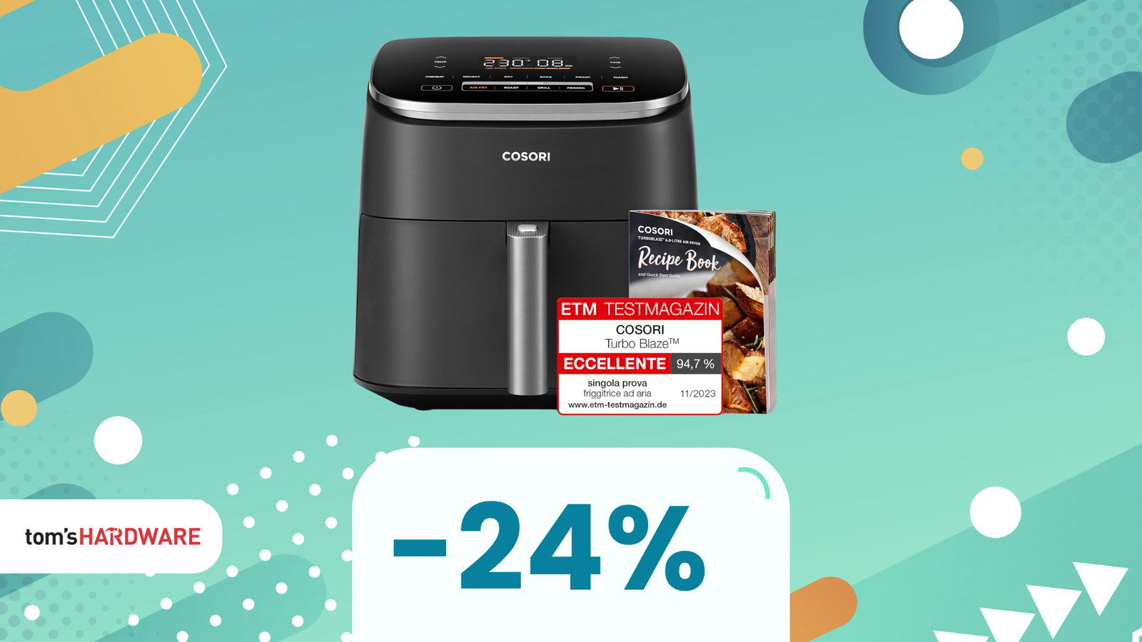 Immagine di Friggitrice COSORI Turbo Blaze 6L: SUPER sconto del 24% per una cucina sana e gustosa!