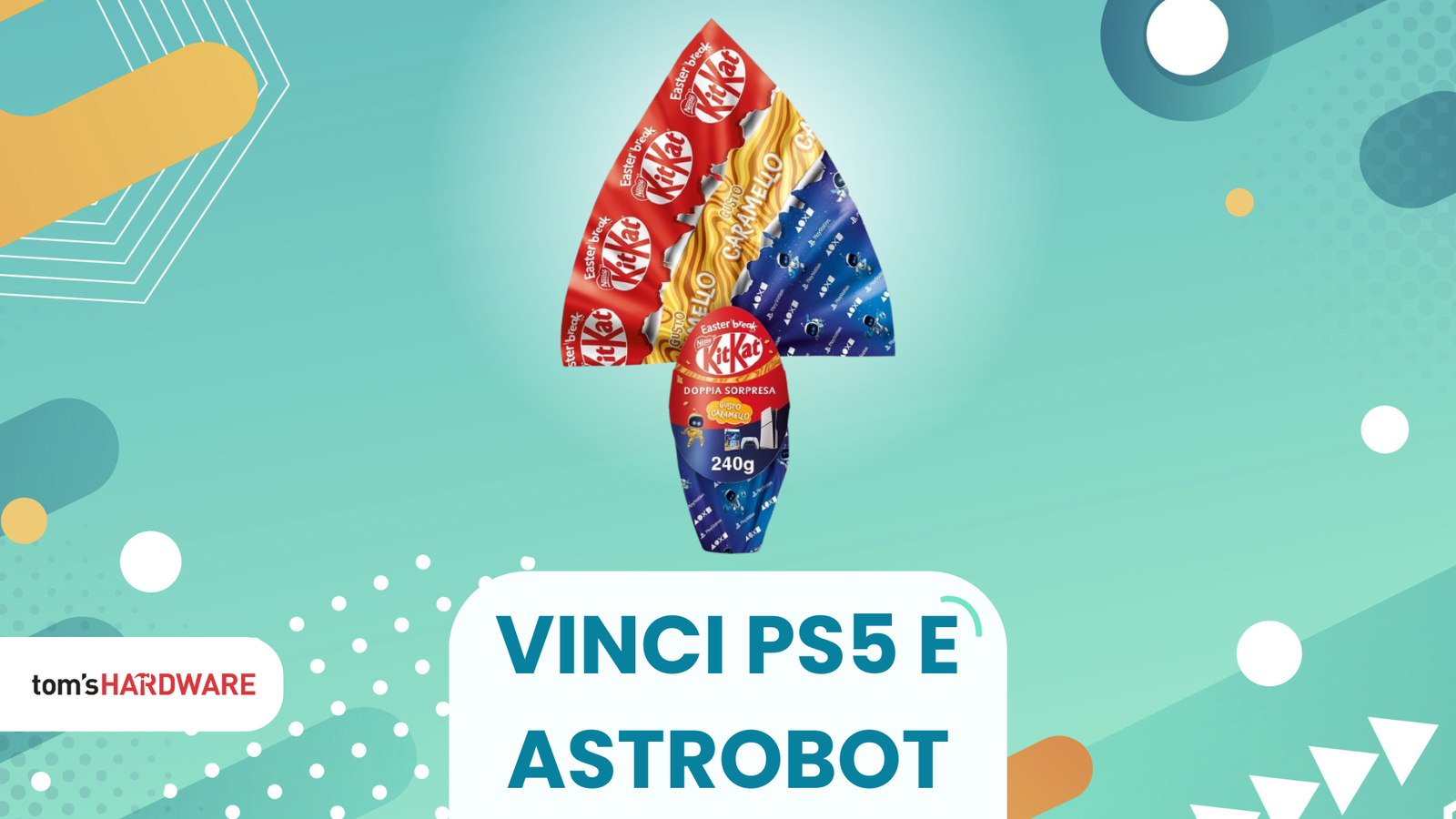 Immagine di Pasqua golosa e tecnologica con l'uovo KitKat PlayStation: puoi vincere una PS5 e Astro Bot!