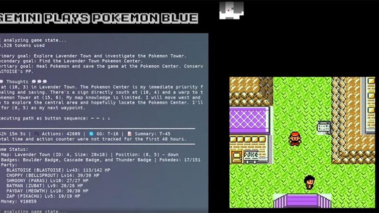 Immagine di Gemini finisce Pokémon Blu con un piccolo aiuto umano