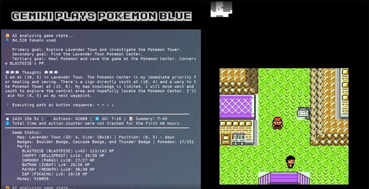 Immagine di Gemini finisce Pokémon Blu con un piccolo aiuto umano
