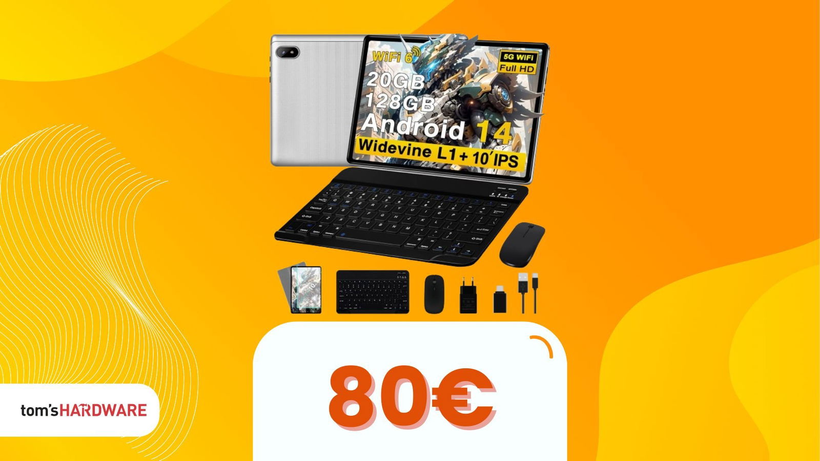 Immagine di Tablet con mouse e tastiera inclusi: a soli 80€, è come avere un notebook