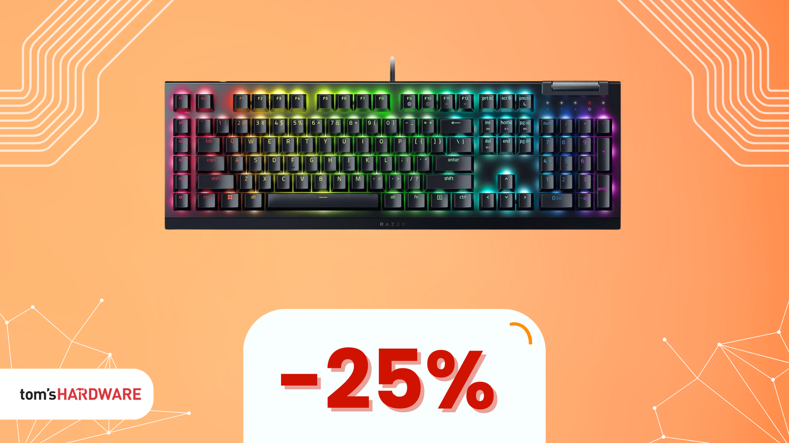 Immagine di Compra la tastiera meccanica Razer BlackWidow V4 X per soli 97€! Un'occasione